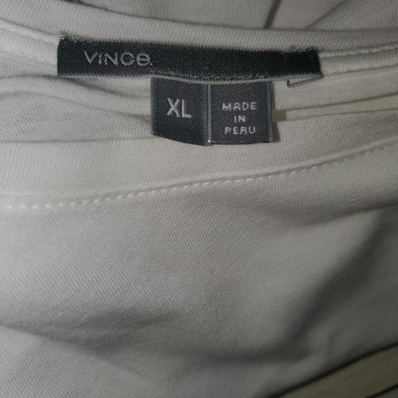 Vince. NEW Supima Cotton/Modal Color blocked Rolled Sleeve T-shirt XL - Picture 4 of 6